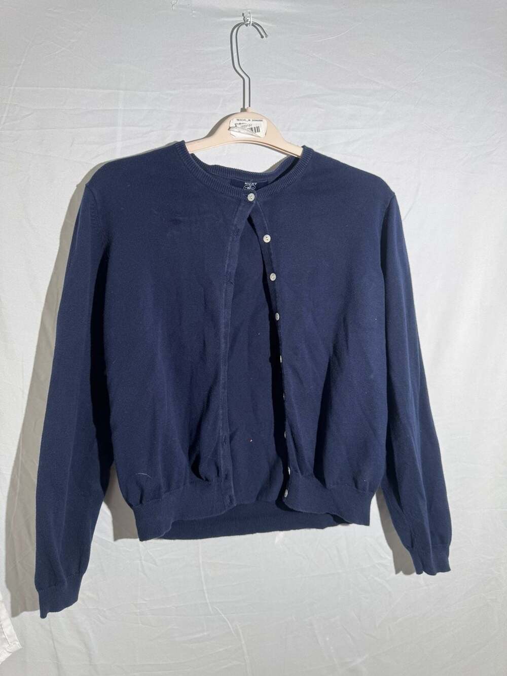 Hunt Club Cardigan Sweater Large Womens Navy Blue 100% Cotton Long Sleeve Button
